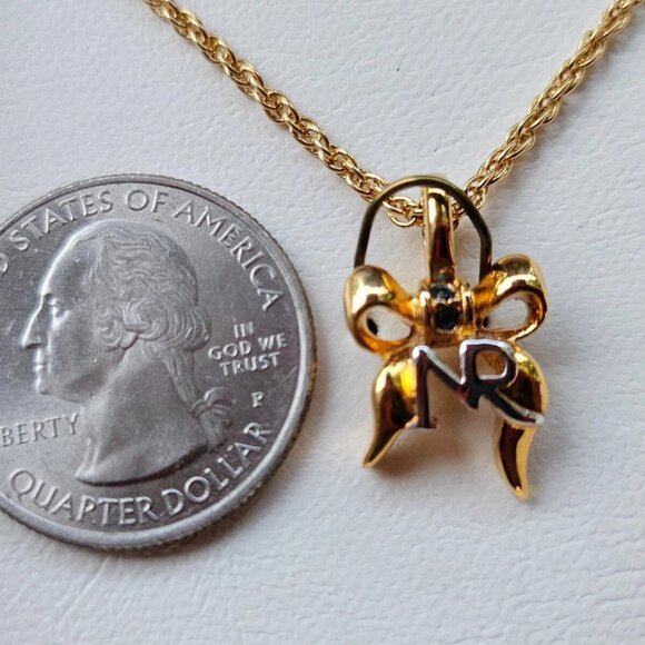 Nina Ricci Paris Women Necklace NR Pendant Gold Tone Jewelry w/ Box Bijoux Mode - Picture 9 of 11